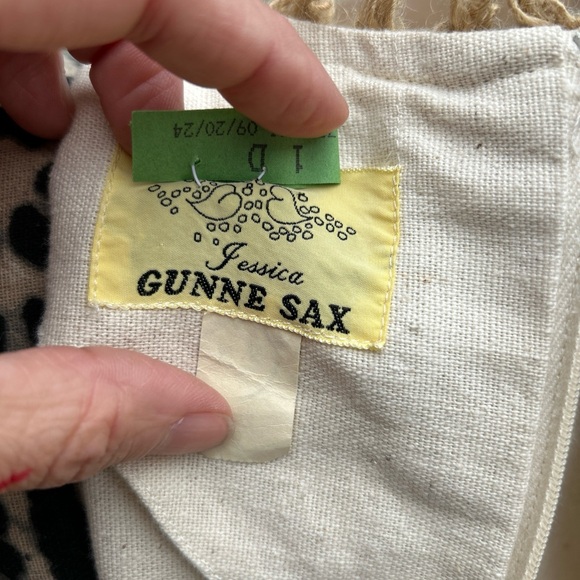 Vintage 1970s Gunne Sax Black Label Prairie style dress - burlap/cotton/ flax - Picture 15 of 15